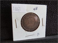 1861 ONE CENT NEW BRUNSWICK F