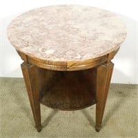 Italian Style Lamp Table with Marble Top