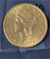 1896 $20 gold coin