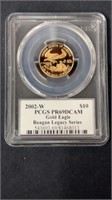 2002 $10 gold American Eagle Reagan Legacy, PR 69