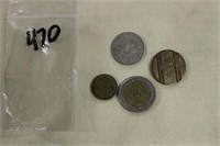 LOT OF 4 FOREIGN COINS