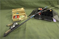 (2) Tackle Boxes w/Tackle & (3) Fishing Poles