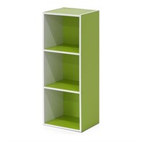 N1615  Furinno Luder Open Shelf Bookcase, White/Gr