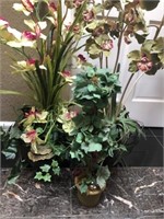 3 faux Plants in pots 32"h