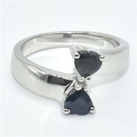 Silver Blue Sapphire(1.15ct) Ring