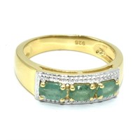 Gold plated Sil Emerald(1.1ct) Ring