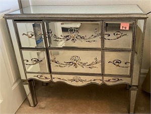V - MIRRORED SIDEBOARD / CABINET 32X36" (P4)