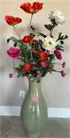 V - VASE W/ FAUX FLOWERS (L51)