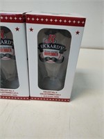 LOT OF 2 BOXED RICKARDS BEER GLASSES OF MOVEMBER