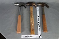 Three (3) claw hammers