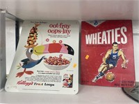 Fruit loops and wheats metal signs