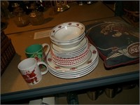 Lot of Coca Cola Items (Dishes, Pillow, etc)