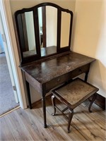 Vanity with Mirror and Bench