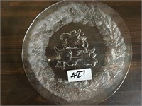 Glass Christmas Reef Plate With Toy Horse And
