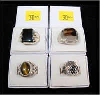 4- Sterling silver men's rings: sterling and