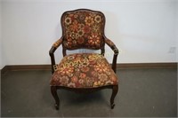 Upholstered Chair w/ Padded Wood Arms