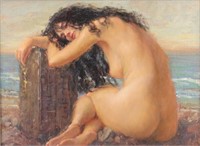 Bryce Liston Painting of Woman at Beach