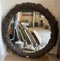 William Switzer Leaf Wreath Framed Mirror 46"