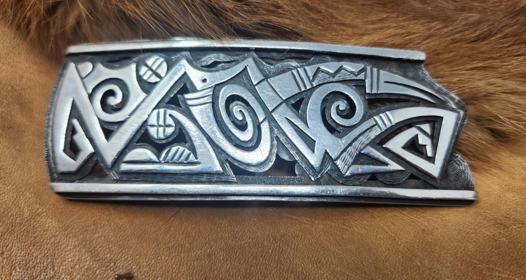 Hopi Sterling Silver Belt Buckle Lomawywesa