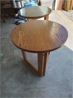 Pair of nice round oak tables I would use these