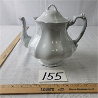 Royal Ironstone China Pitcher with Lid -small chip
