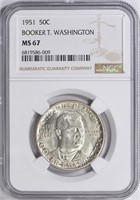 1951 Booker T. Washington Half Dollar NGC MS-67