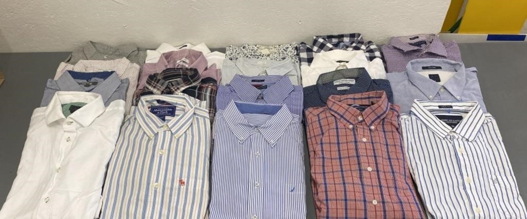 19 Men’s Button Up Shirts Size XL