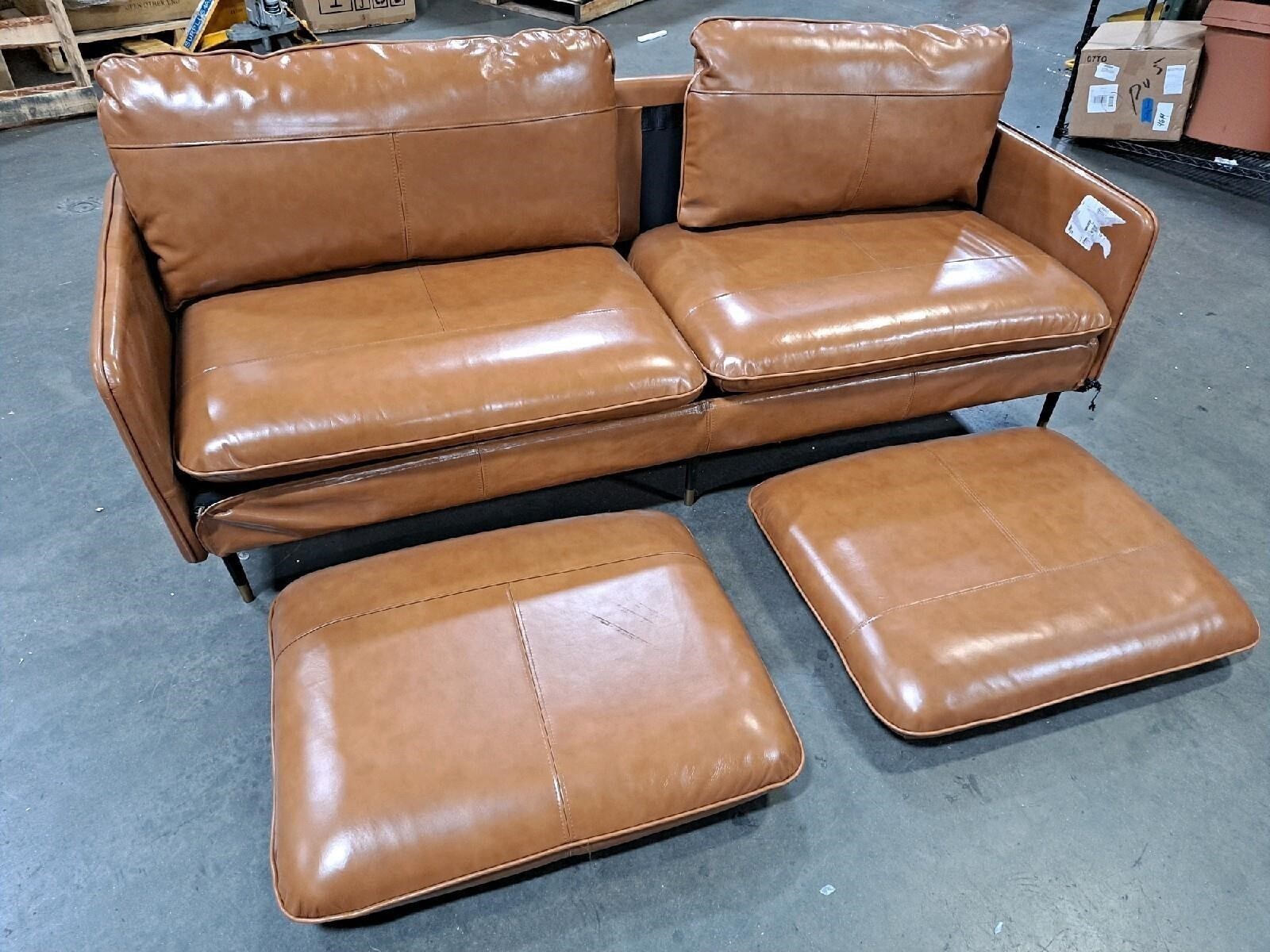 79" Top-Grain Leather Sofa
