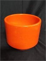 Vintage orange USA ceramic pot