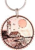 Copper Key Ring -  Native Design -Lighthouse