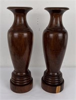 Pair of Wood Vases