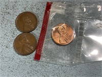 Three Lincoln cents
