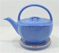 Hall China Basket teapot with trivet