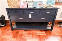 4-Drawer Black Dresser w/Bottom Shelf, 60"x20"x33T
