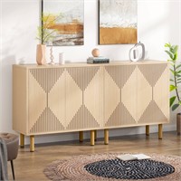 Modern Sideboard Buffet, 59" Wood Storage Cabinet