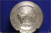 Germany Well Carved Pewter Plate