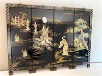 Vintage Signed Mother of Pearl Asian Screen