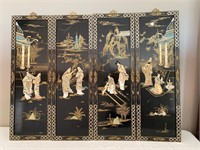 Vintage Mother of Pearl Asian 4 Wall Panels