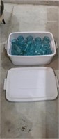 19 Ball blue glass perfect mason jars - 11