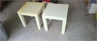 Two Square plastic end tables