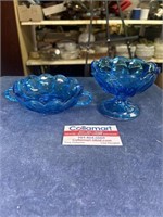 Blue Glass Lot Vintage