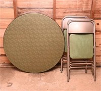 Vintage Round Card Table & Chairs