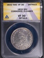 1832 50C Capped Bust Half ANACS VF 30 details