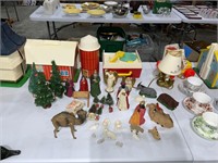 vintage nativity and christmas items