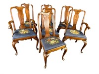 7 HENKEL HARRIS MAHOGANY QUEEN ANNE CHAIRS