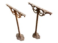 Pair of Cast Iron French Patisserie Table Bases