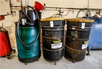(3) 55 Gallon Drain Barrels - Antifreeze and Oils