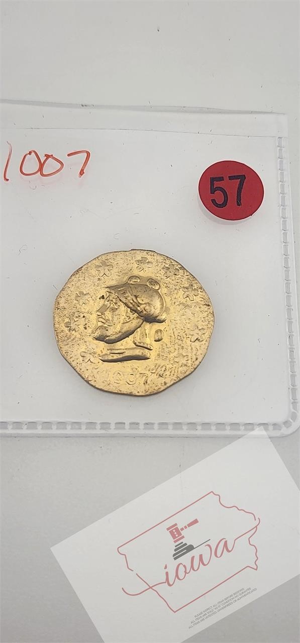 1007 Gold Stamped Round Coin