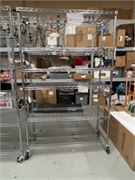 6 tier metal rolling shelf.