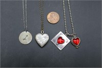 Trio of Vintage Sterling Silver Charm Necklaces